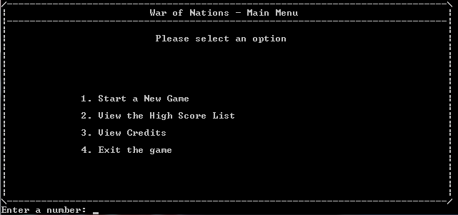 Main Menu